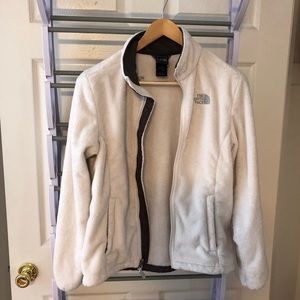 The North Face cream fleece zip-up